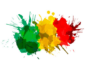 Flag of Republic of Mali made of colorful splashes