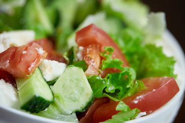raw vegetable salad with tomatoes