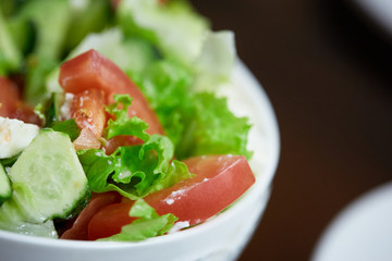 raw vegetable salad with tomatoes