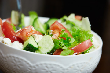 raw vegetable salad with tomatoes