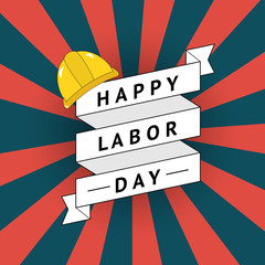 Happy Labor Day Text Vector Illustration