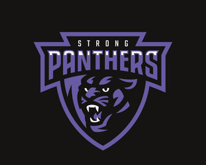 Panther head modern logo, template design emblem for a sport and eSport team.