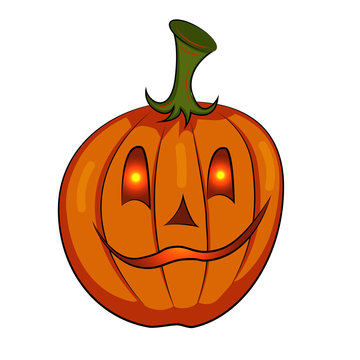Stylized pumpkin. Happy Halloween. Pumpkin lantern Jack. Isolated image for your design on a white background.