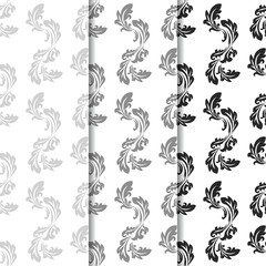 floral seamless pattern abstract leaves, swirls