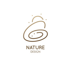 Fototapeta premium Abstract nature minimalistic logo mono line