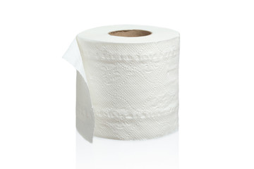 Toilet paper isolated on white background.