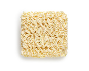 Instant noodles isolated on white background.