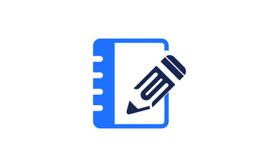 Diary With Pen icon vector Design on white background 