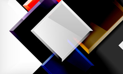 Bright colorful square shape blocks geometrical background