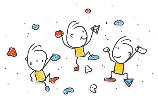 Strichfiguren / Strichm&auml;nnchen: Klettern, Bouldern. (Nr. 427)	