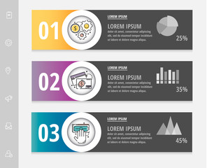 Vector infographic flat template circles for three label, diagram, graph, presentation. Business concept with 3 options. For content, flowchart, step for step, timeline, workflow, marketing