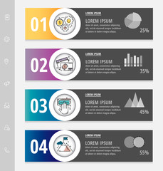 Vector infographic flat template circles for four label, diagram, graph, presentation. Business concept with 4 options. For content, flowchart, step for step, timeline, workflow, marketing