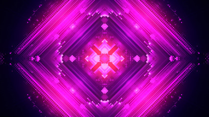 Fototapeta premium Led Light. luma effect. Future tech. Glare cubes. Digital signal. .Shine grid. Modern big data. Neon flare. Quantum computer net system. Magic code. Grid lines. Vivid frame. Web device. Blocks system.