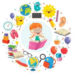 Vector Illustration Of Children Education