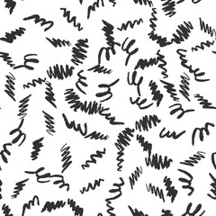 Hand drawn brush strokes seamless pattern. Black Ink wallpaper.