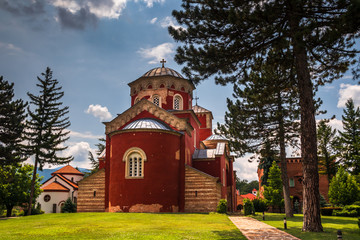 Fototapeta na wymiar Medieval monastery Zica in Serbia built in 13th century