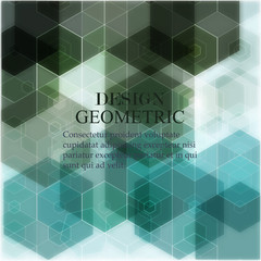 Vector Abstract geometric background. Template brochure design. Green hexagon shape