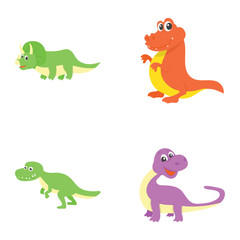 Dinosaurs Flat Vectors Set