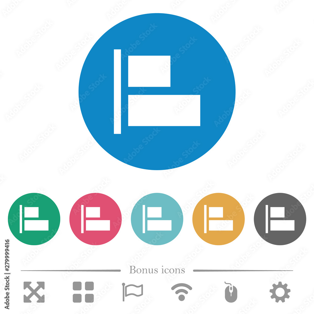 Poster align to left flat round icons