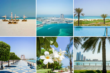 Collage with beautiful views of Abu Dhabi