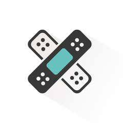 Band aid icon. Skin plaster bandage. Vector illustration