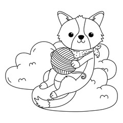 Isolated dog cartoon design