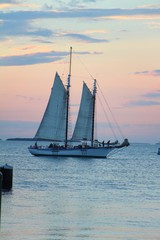 Sailing at sunset in Key West