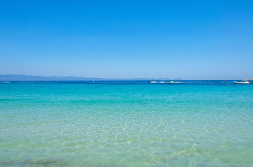 Fototapeta na wymiar Turquoise sea - Seascape background, Aegean Coast – Greece