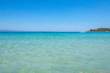 Fototapeta na wymiar Turquoise sea, Aegean Coast – Greece - Seascape background