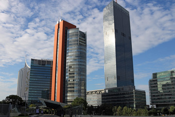 Fototapeta premium Modern office buildings Danube city Vienna Austria