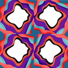 Fototapeta premium Abstract cut out abstract waves for web design. Color geometric pattern. Vector abstract geometric dynamic pattern frame