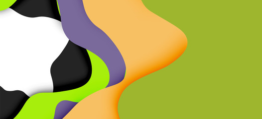 Abstract cut out abstract waves for web design. Color geometric pattern. Vector abstract geometric dynamic pattern frame