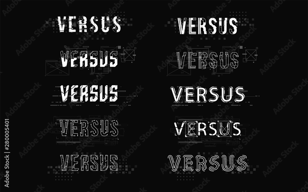 Fototapete Versus. Conceptual Layout with HUD elements for print and web. Lettering with futuristic user interface elements.