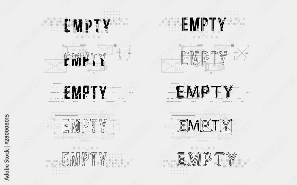 Fototapete Empty. Conceptual Layout with HUD elements for print and web. Lettering with futuristic user interface elements.