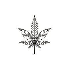 Cannabis Marijuana Hemp Pot Leaf Silhouette Logo Vector