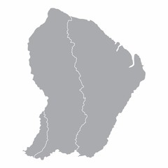 French Guiana regions map