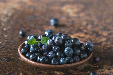 Fresh ripe blueberries closeup