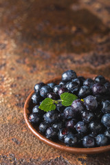 Fresh ripe blueberries closeup
