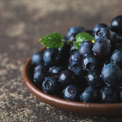 Fresh ripe blueberries closeup