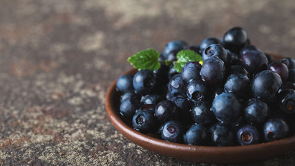 Fresh ripe blueberries closeup