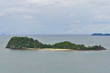 Fisherman huts on small .bird's nest island in Chumphon provinceThailand