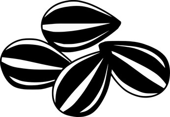 Sunflower Seeds Vector Food Illustrations Black and White