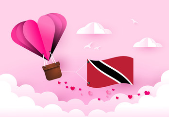 Heart air balloon with Flag of Trinidad and Tobago for independence day or something similar