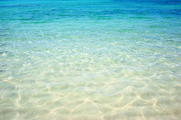 Fototapeta na wymiar beautiful tropical turquoise clear sea water surface