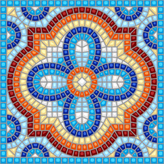 Ancient mosaic ceramic tile pattern.