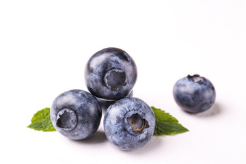 Perfectly ripe freshly picked local produce blueberries. Close up, copy space for text, top view, background. Healthy vegan snacks full of antioxidants. Seasonal summer berries.
