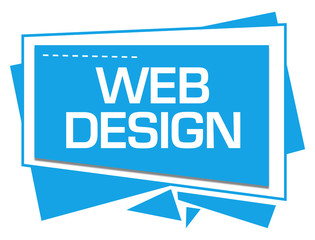 Web Design Blue Squares Triangles Text 