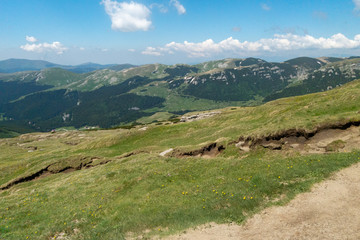 Fototapeta na wymiar View from Bucegi mountains, Romania, Bucegi National Park