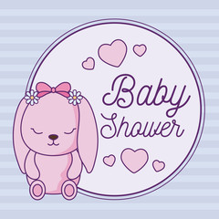 baby shower card with cute rabbit