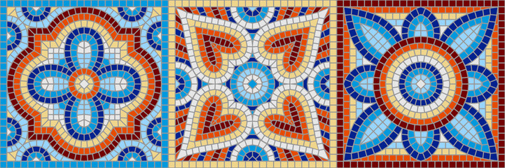 Ancient mosaic ceramic tile pattern.